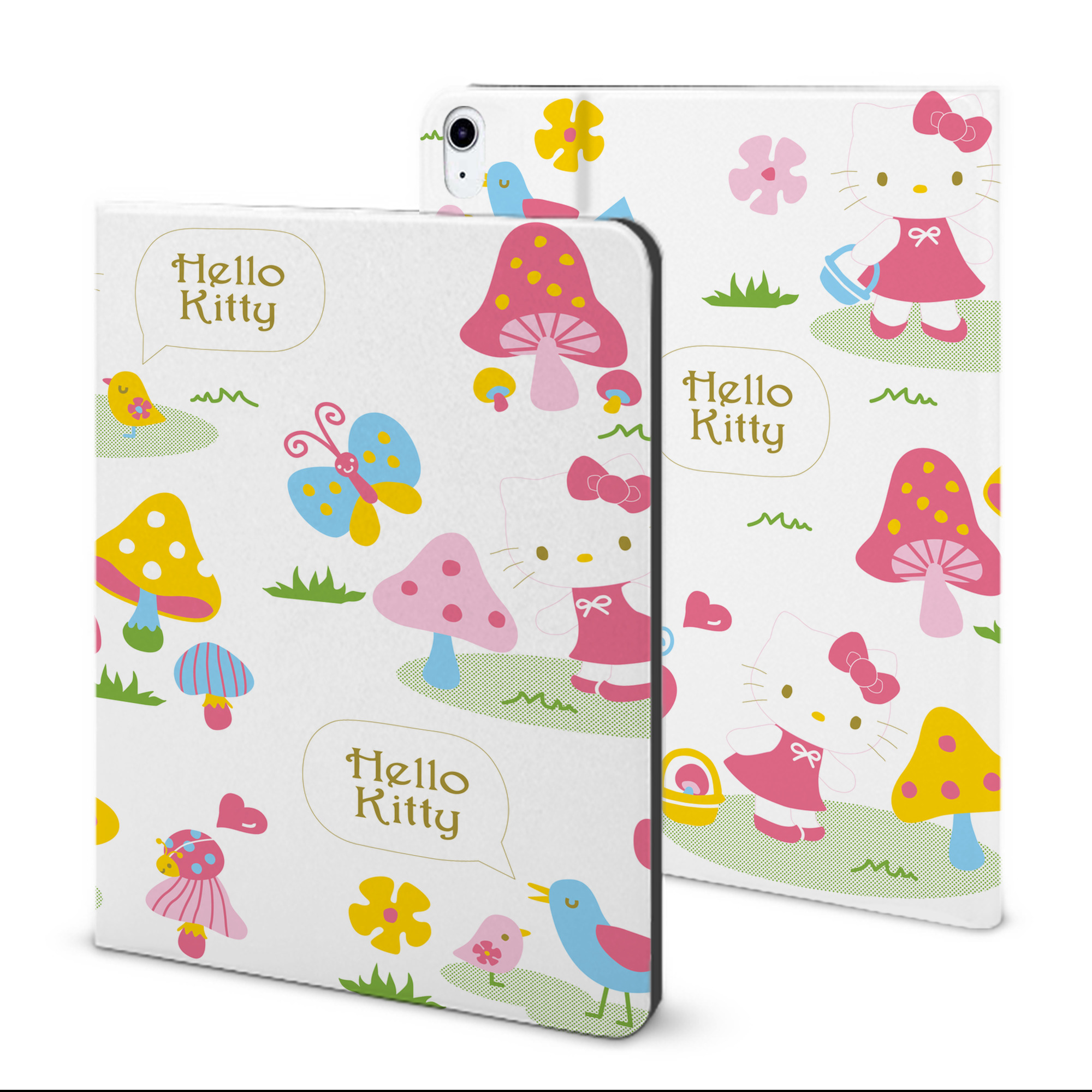 （画像用） Hello Kitty ハローキティ IPad ケース ブック型 PUレザー TPU 耐衝撃 軽量 薄型 ペン収納なし 全面保護 IPad 各モデル対応